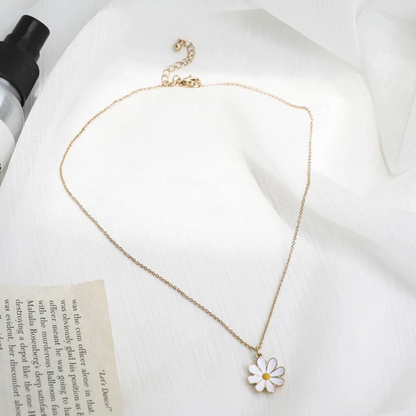 White Daisy Necklace/ Earrings/ Jewelry Set