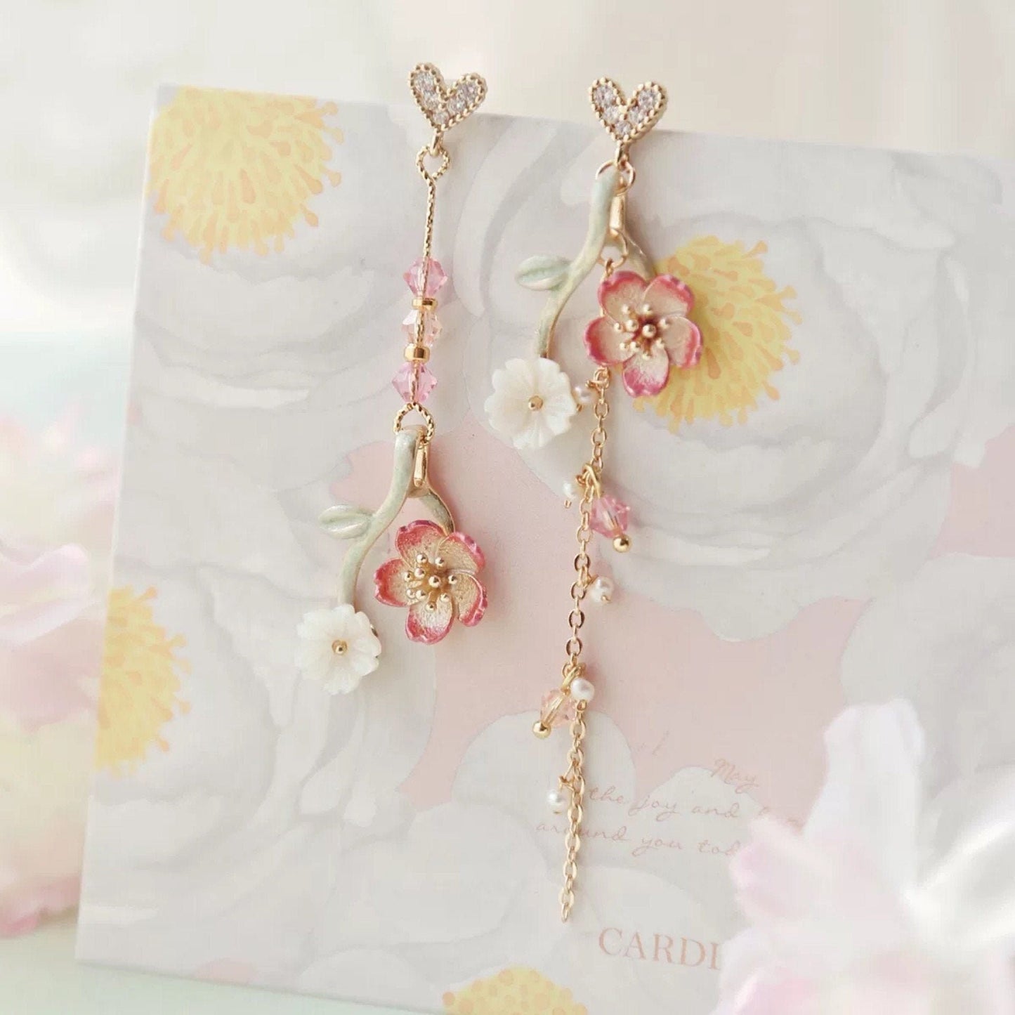 Sakura Cherry Blossom Dangle Earrings