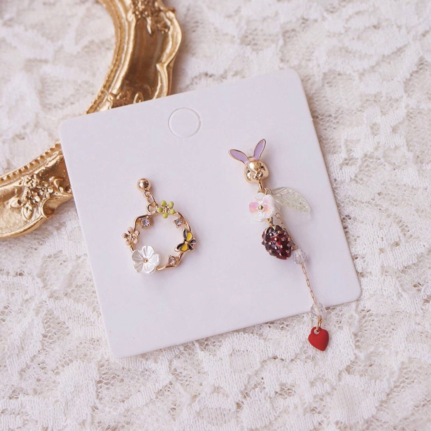 Rabbit/ Bunny Charming Garden Earrings