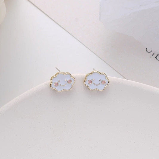 Smiling Cloud Stud Earrings