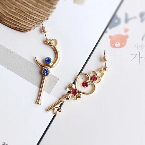 Sailor Moon Inspired Golden Magic Wand Earrings