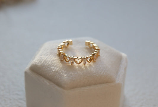 Gold Heart Lover Open Adjustable Ring