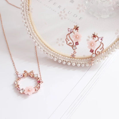 Magic Girl Cardcaptor Sakura Inspired Rose Gold Earrings