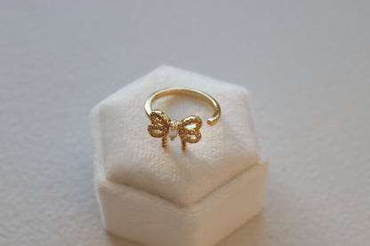 Ribbon Gold Open & Adjustable Ring