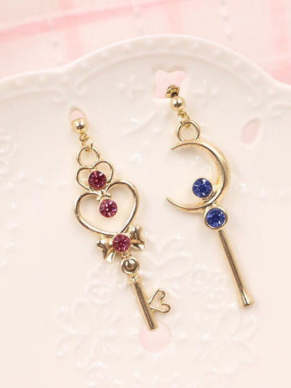 Sailor Moon Inspired Golden Magic Wand Earrings