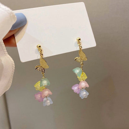 Colorful Lily of the Valley Dangle Earrings