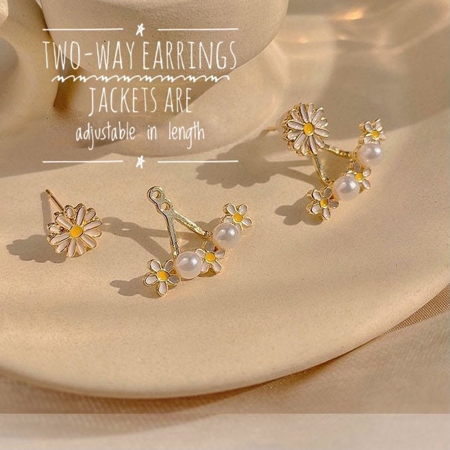 Daisy Two-Way Stud Earrings and Earring Jackets