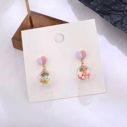 Carnival Heart Balloon Earrings