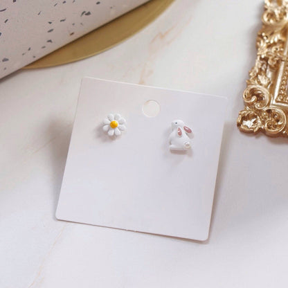 Rabbit and Daisy Stud Earrings