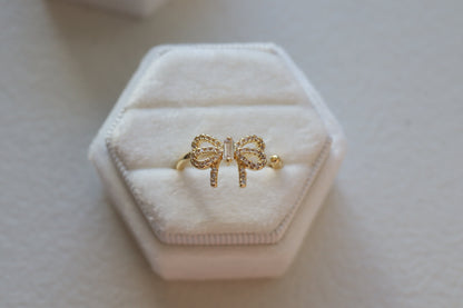 Ribbon Gold Open & Adjustable Ring