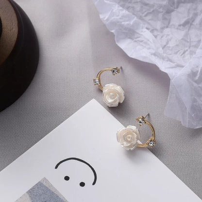 White Rose Elegant Earrings