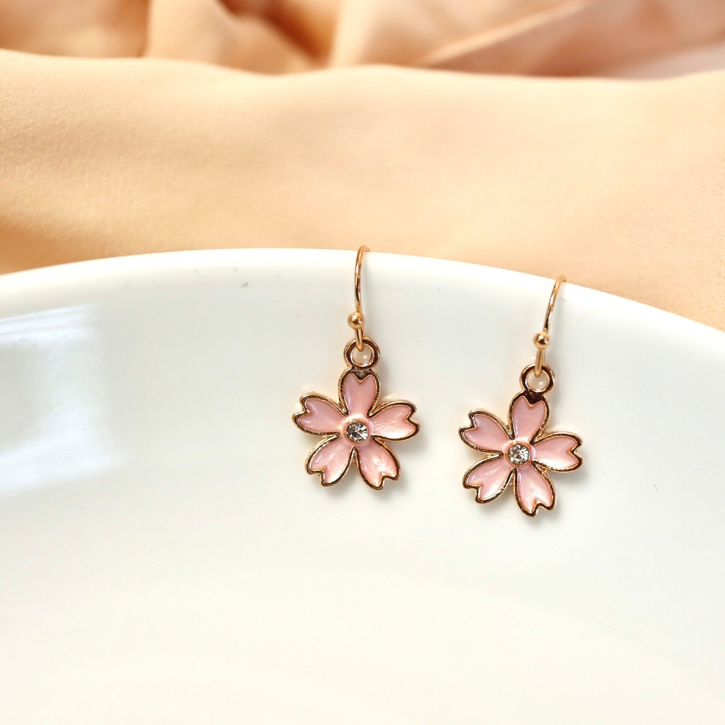 Sakura Cherry Blossom Drop Earrings