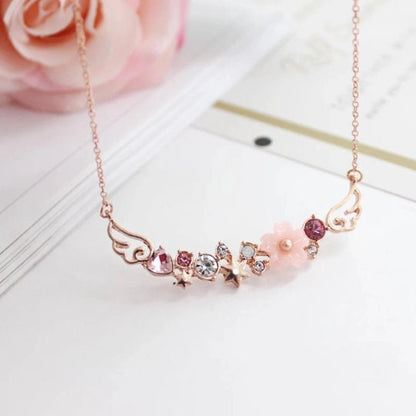 Magical Girl/ Cardcaptor Sakura Inspired Cherry Blossom Rose Gold Necklace