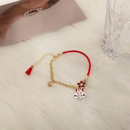 Japanese Style Fox/ Shrine/ Kitsune Bracelet, Sakura Cherry Blossom Bracelet