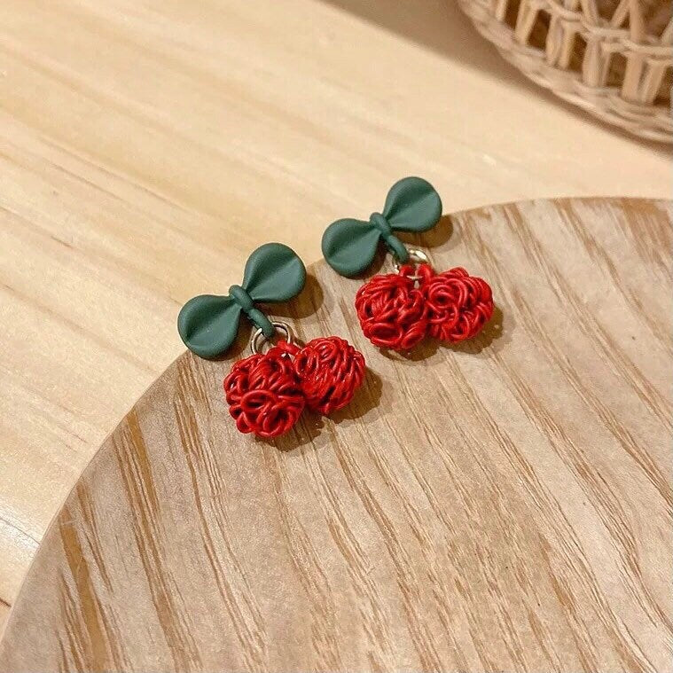 Cherry Fruit Drop Earrings