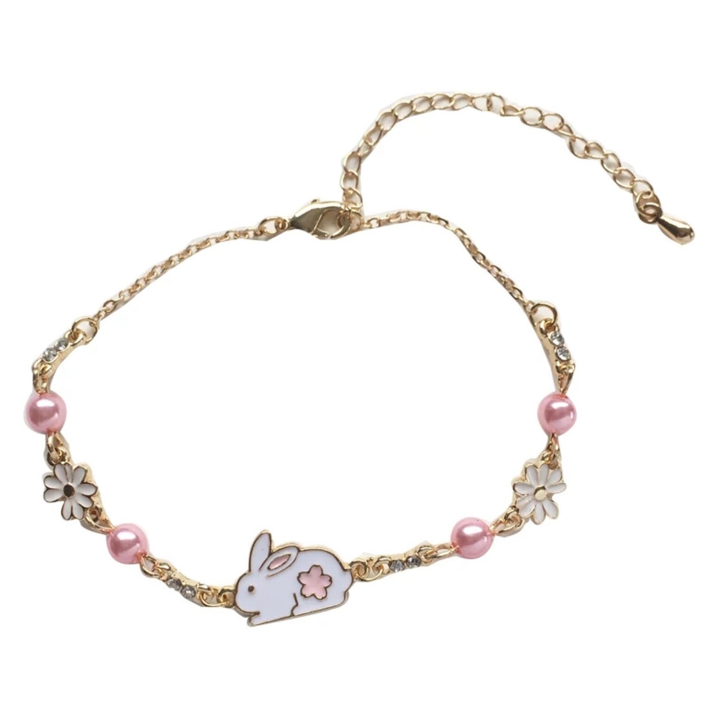 Lovely Rabbit Pink Beads Bracelet