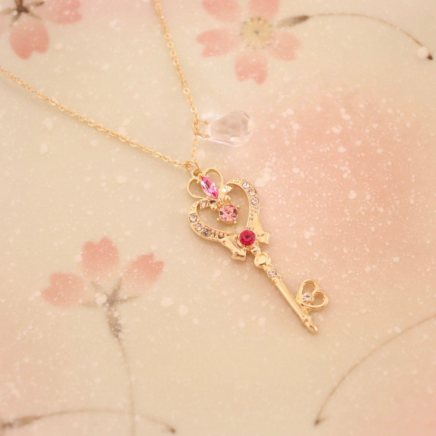 Sailor Moon Inspired Magic Girl Golden Key Long Necklace