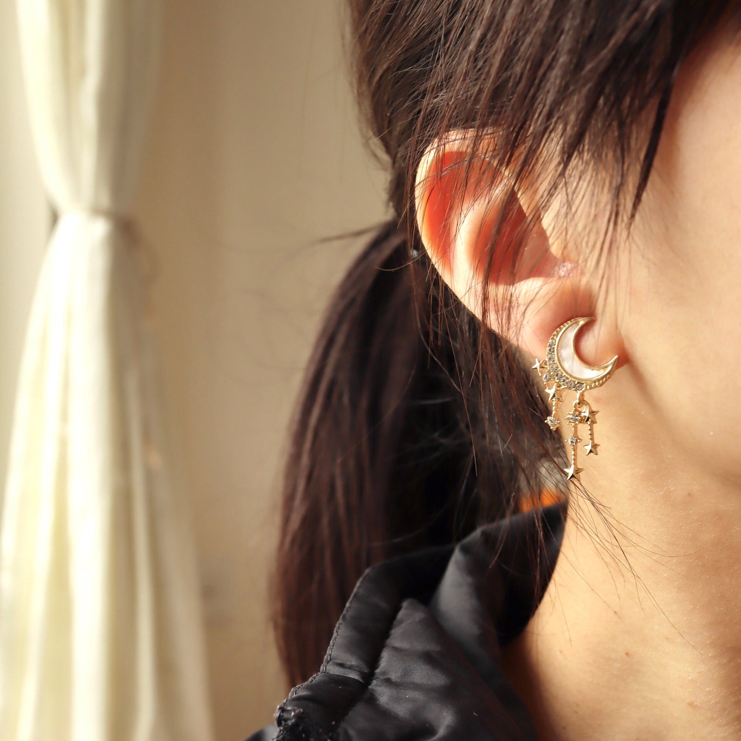 Moon & Star Gold Celestial Earrings