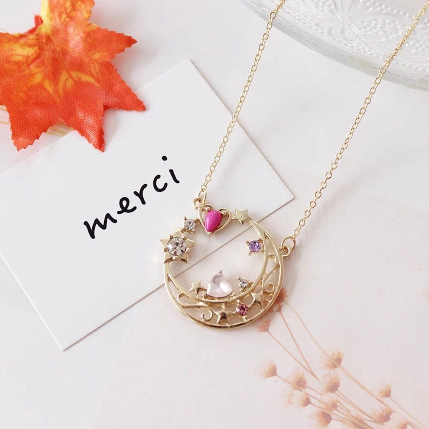 Magic Girl Moon Crystal Necklace, Sailor Moon Inspired