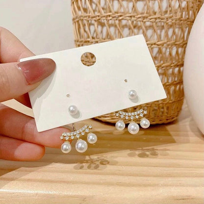 Two-Way Pearl Earrings with Chandelier Pearl Earring Jackets