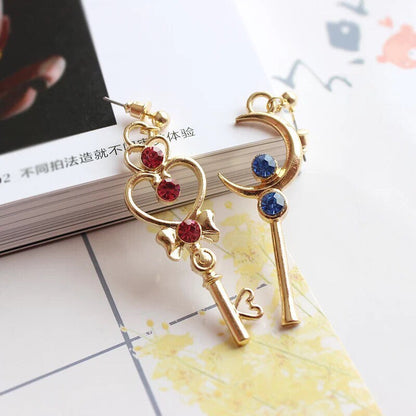 Sailor Moon Inspired Golden Magic Wand Earrings