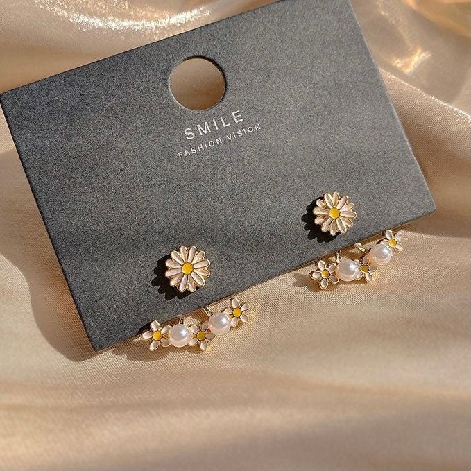 Daisy Two-Way Stud Earrings and Earring Jackets