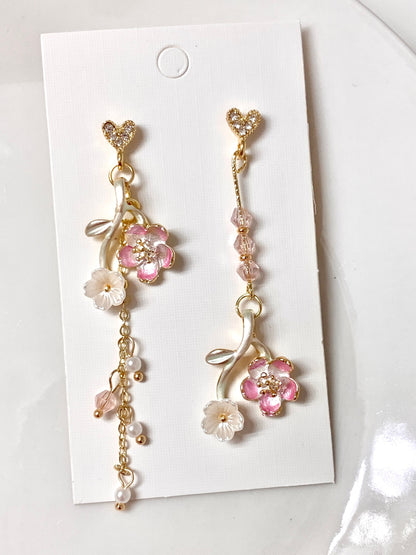 Sakura Cherry Blossom Dangle Earrings