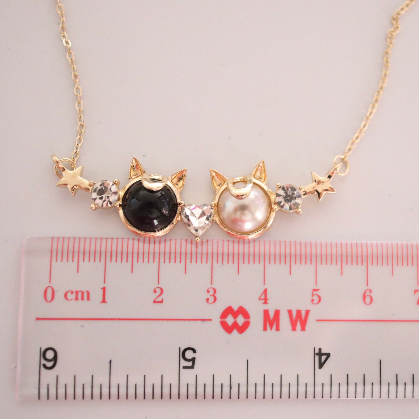 Magic Girl Sailor Moon Inspired Cat Necklace, Black/ White Cat Necklace