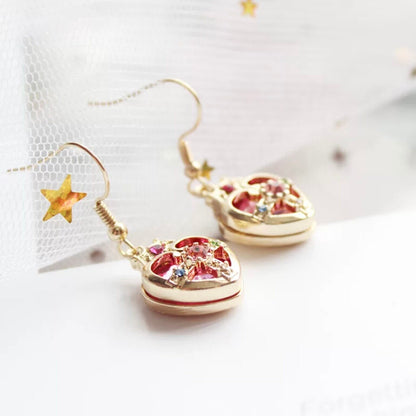 Sailor Moon Inspired Heart Crystal Compact Necklace/ Earrings/ Jewelry Set