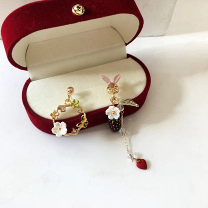 Rabbit/ Bunny Charming Garden Earrings