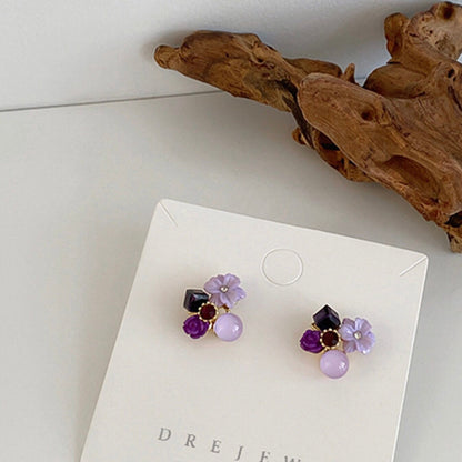 Lavender Purple Lilac Flower Earrings