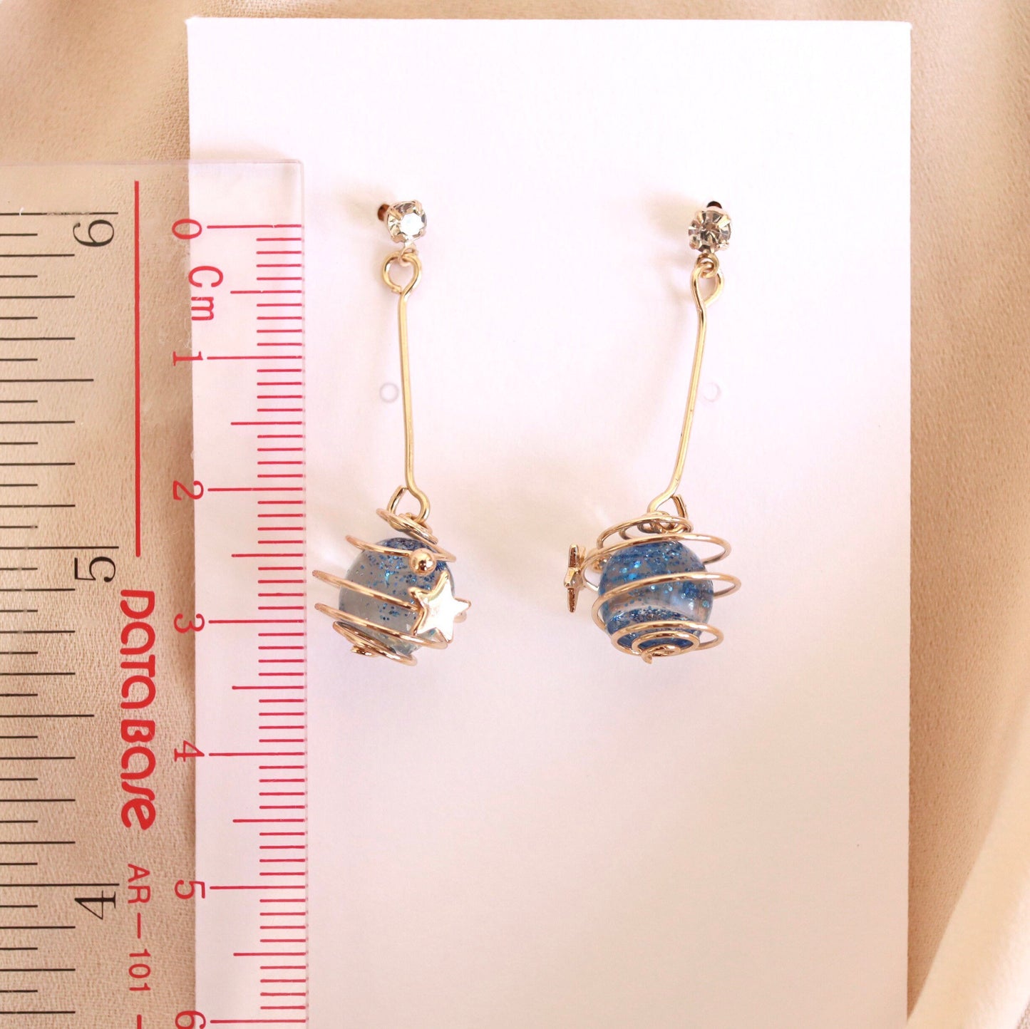 Blue Planet Glitter Star Earrings