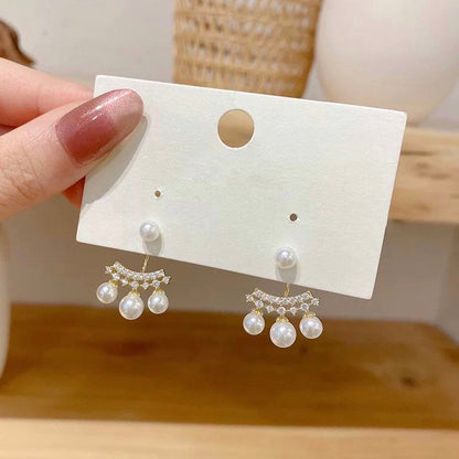 Two-Way Pearl Earrings with Chandelier Pearl Earring Jackets