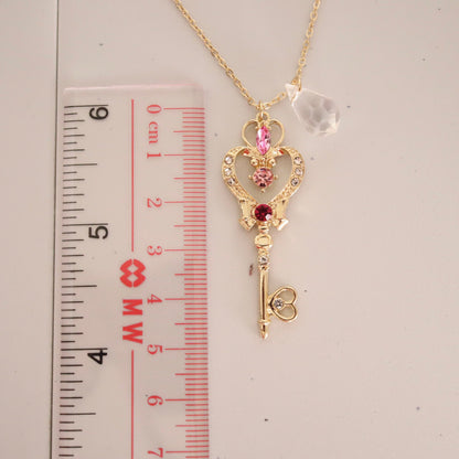 Sailor Moon Inspired Magic Girl Golden Key Long Necklace