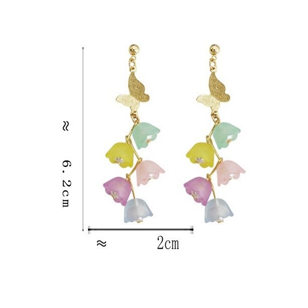 Colorful Lily of the Valley Dangle Earrings