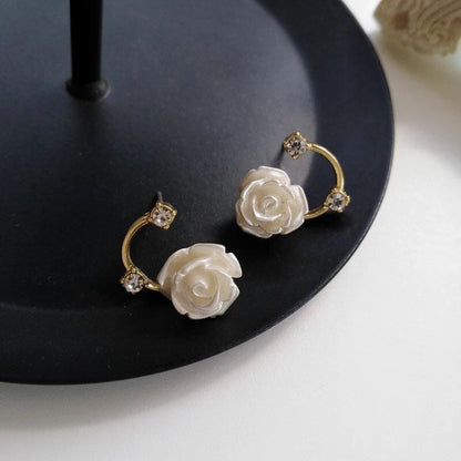 White Rose Elegant Earrings