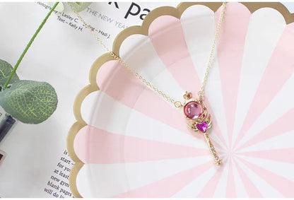 Magic Wand Necklace, Sailor Moon Inspired Anime Jewelry Pendant