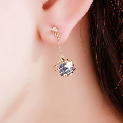 Blue Planet Glitter Star Earrings