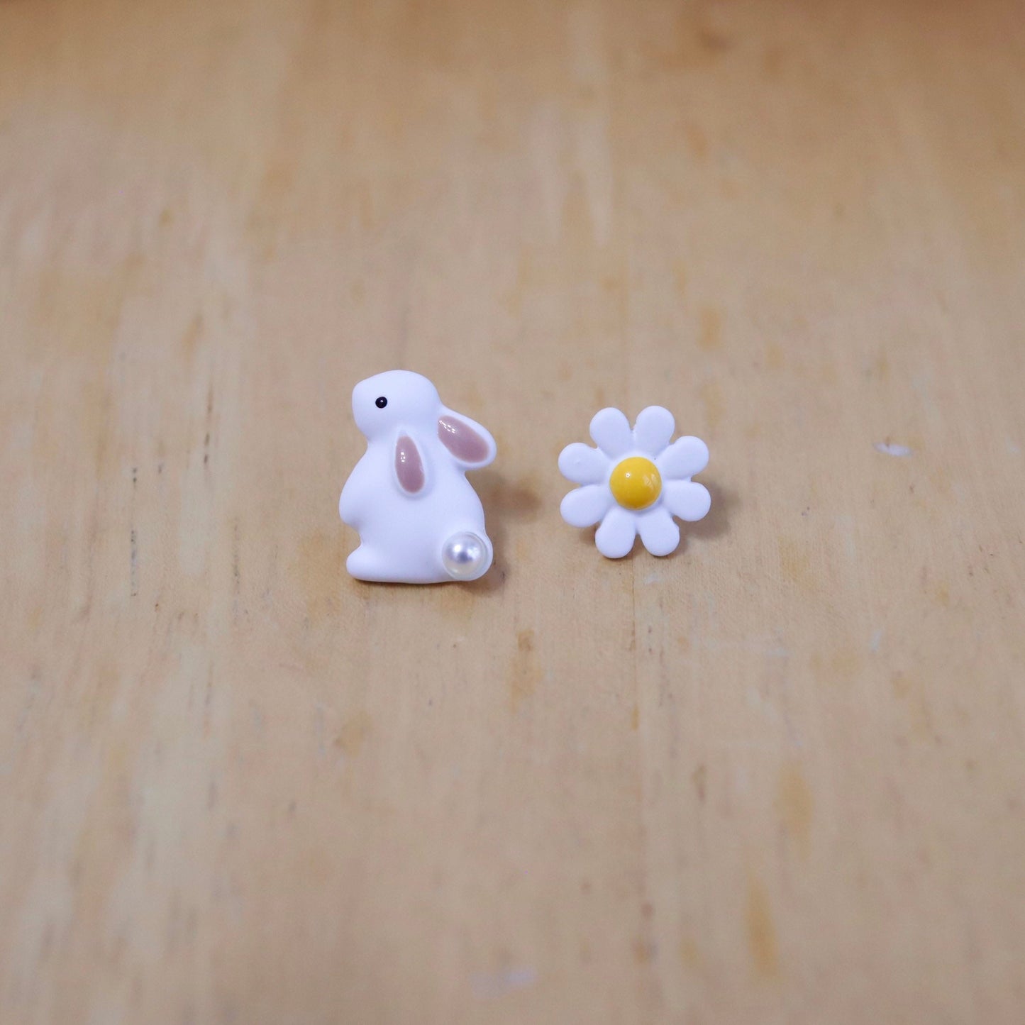 Rabbit and Daisy Stud Earrings