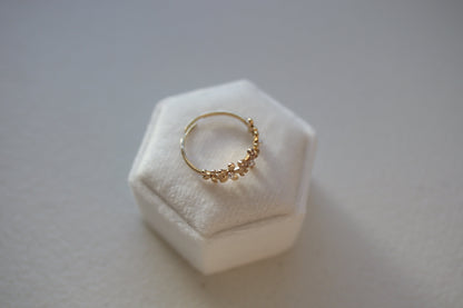 Gold Flower Blossom Adjustable Open Ring