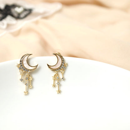 Moon & Star Gold Celestial Earrings