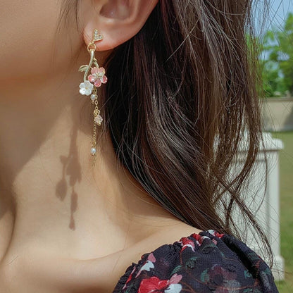 Sakura Cherry Blossom Dangle Earrings