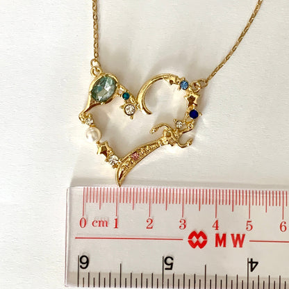 Sailor Moon Inspired Blue Heart Crystal Necklace