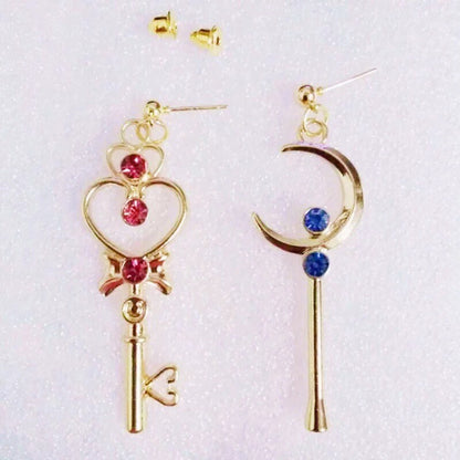 Sailor Moon Inspired Golden Magic Wand Earrings