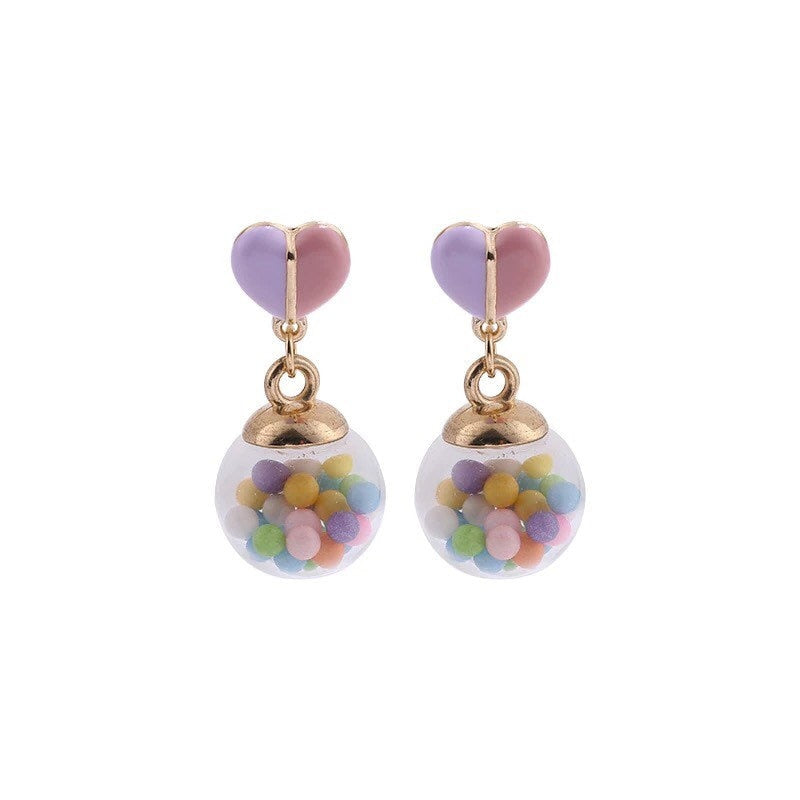 Carnival Heart Balloon Earrings