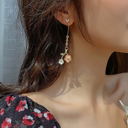 Sakura Cherry Blossom Dangle Earrings