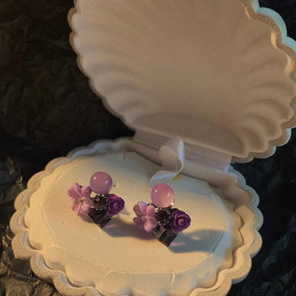 Lavender Purple Lilac Flower Earrings