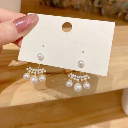 Two-Way Pearl Earrings with Chandelier Pearl Earring Jackets