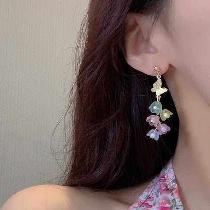 Colorful Lily of the Valley Dangle Earrings