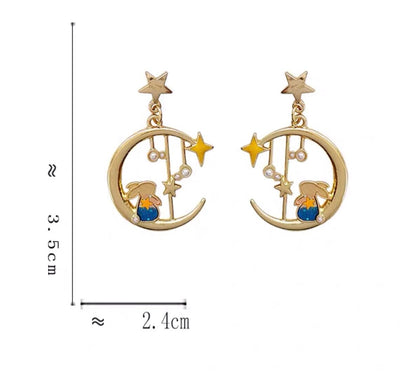 Rabbit on the Moon Earrings